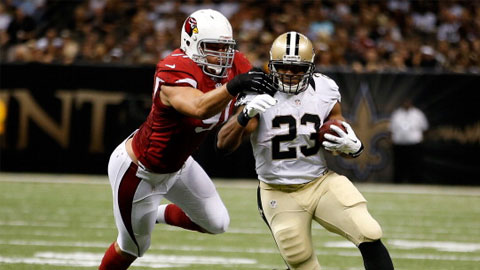 Photo: Pierre Thomas touchdown during the Saints - Vikings NFC